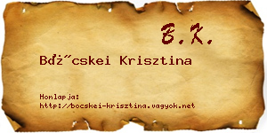 Böcskei Krisztina névjegykártya