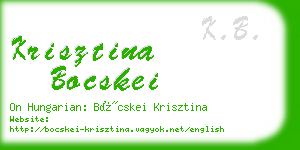 krisztina bocskei business card